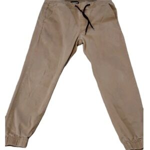 DENIZEN from Levi's Men's Khaki Jogger Pants Elastic Waist Drawstring Size Med